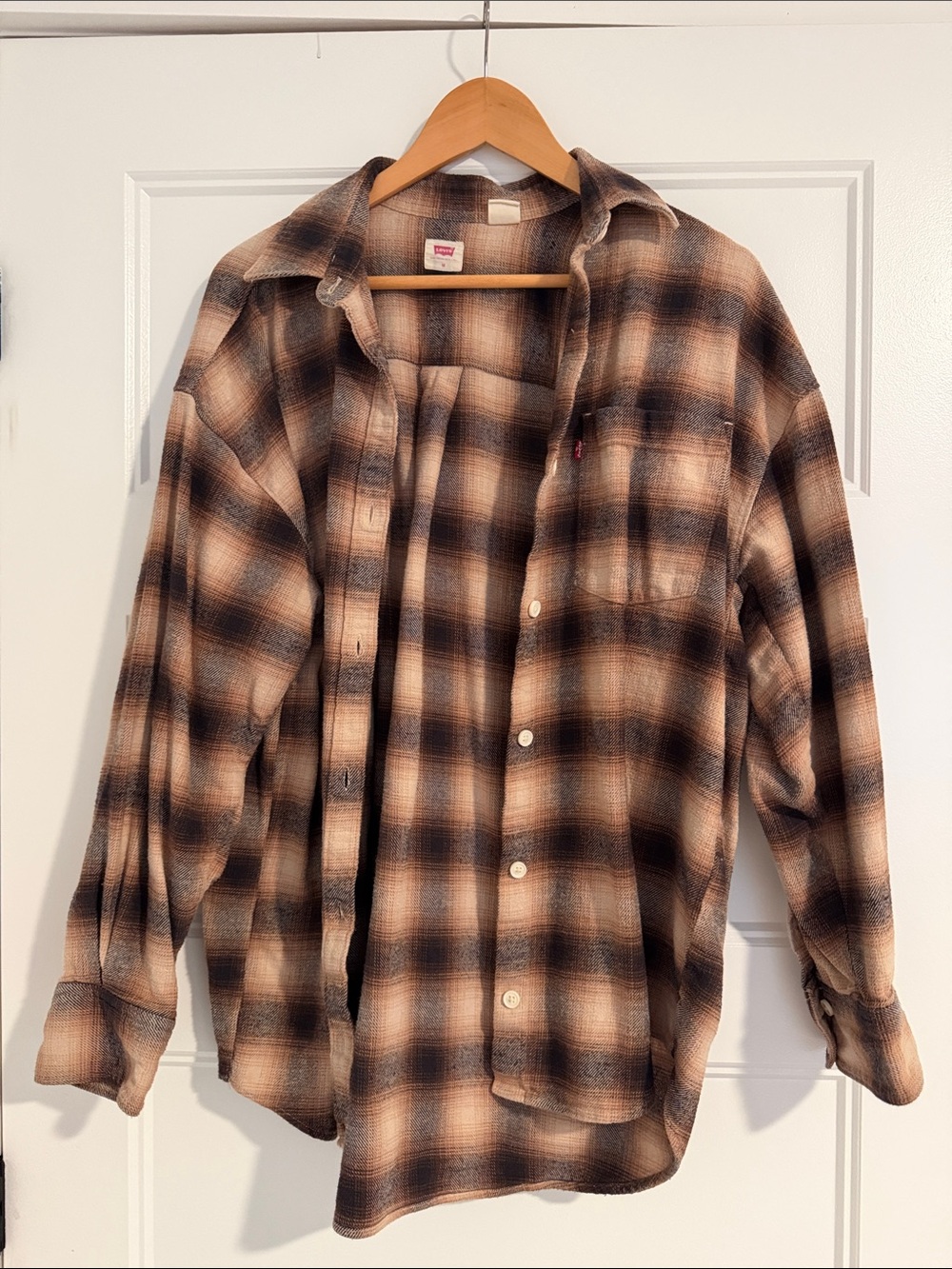 Levi's Brown and Black Plaid Button-Down Shirt